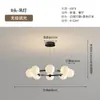 Lustre para Sala de Estar Minimalista Italiano Arte Criativa Anel Lâmpada Atmosférica Preta Vidro de Alto Padrão Feijão Mágico Lâmpada de Hall