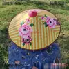 Muestra de Sombrero Vietnamita Sueño Chino con Tela Estampada, Sombrilla, Impermeable, Sombrero de Protección Solar, Sombrero de Pescador de Ala Ancha para Exteriores, Sombrero de Agricultor