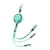Cable de datos líquido macaron con logo de regalo cable de carga retráctil uno a tres para cable tipo-c de Apple Android
