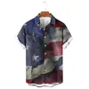 Camisa para Hombre de Estilo Nuevo Europeo y Americano Transfronteriza, Estampado Digital 3D, Versátil de Moda Casual de Manga Corta Tallas Grandes Ropa para Hombre