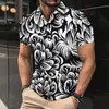 Camisa de Verano para Hombre 2026 Europea y Americana con Estampado de Manga Corta y Cuello de Botones Top Casual