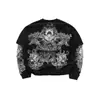 Camiseta Falsa de Dos Piezas de Manga Larga para Hombre, Estilo Retro Americano con Estampado de Alas Desgastado, Estilo Punk Subcultural, Top Holgado de Cuello Redondo