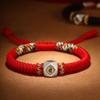 Pulsera Benmingfo Nudo Diamante Zodiaco Plata Cuerda de Mano para Hombres y Mujeres Cuentas Haoyun Cuerda Roja Benmingnian para Hombres y Mujeres