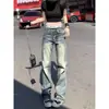 Jeans Micro-Acampanados para Mujer, Nuevo Estilo Otoño/Invierno 2025, Azul Profundo, para Cuerpo Pequeño con Forma de Pera, Pierna Ancha Retro Súper Trendy