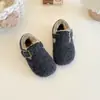 Sapatos Birkenstock de Pelúcia Retrô para Crianças Outono/Inverno Novidades Sapatos de Algodão Quentes Espessos para Bebê Solado Macio Antiderrapante Sapatos Infantis para Meninos e Meninas