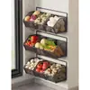 Caja de Almacenamiento de Cebollín Jengibre Ajo para Cocina Jengibre Ajo para Colgar en la Pared Multifunción Pared Cesta Pequeña Colgante Cesta de Almacenamiento Estante de Almacenamiento de Condimentos