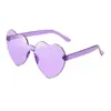 Gafas de sol de una pieza sin montura en forma de corazón para sesión de fotos callejera de celebridades de internet, fiesta, color gelatina de corazón de melocotón, estilo europeo y americano, las mismas que en Instagram