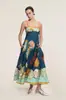 Moda Femenina Europea y Americana Transfronteriza Verano 2026 Nuevo Vestido Sexy de Campana Lino Graffiti Sin Mangas con Tirantes
