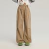 Pantalones Largos de Algodón Puro Haru para Niñas, Pantalones de Diseñador, Estilo Otoño 2025, Pantalones Anchos Casuales Versátiles para Niños
