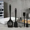 Conjunto de Utensílios de Silicone Mini para Assar Doméstico, Conjunto de Cinco Peças para Cozinha, Espátula de Silicone Resistente a Altas Temperaturas, Pincel de Óleo, Espátula para Fritar