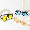 Gafas de sol de doble haz con montura grande, nuevas gafas de sol para hombre, montura moderna, gafas de conductor, gafas de sol anti-ultravioleta para mujer