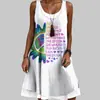 Transfronterizo Vestido Nuevo Textura Gama Alta Impresión Digital 3D Vestido Talla Grande Estilo Vacacional Vestido Talla Grande Mujer
