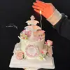 2026 Festival Qixi Dia dos Namorados Poço dos Desejos Coração Anjo Decoração de Bolo Ornamento Estilo Europeu Retrô Buquê de Flores Topper de Cartão