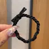 Banda de goma para el cabello para mujer, tocado de cuerda, aro elástico para el cabello, sencillo, famoso en Internet, accesorios para el cabello sencillos, funda de cuero, cuerda fina para el cabello para mujer