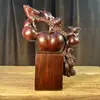 Ébano Madera Maciza Tallada Manzana Adornos Madera Maciza Alegría y Prosperidad Hogar Oficina Decoraciones Artesanías