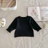 Dioxi primavera e outono coreano novo bebê meninos e meninas camiseta de manga comprida gola redonda bebê versátil cor sólida camiseta básica