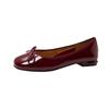 Flats Retro con Lazo de Punta Cuadrada de Boca Baja Flats de Tacón Bajo para Mujer Primavera y Otoño 2025 Nuevos Zapatos de Charol para Mujer Zapatos de Boda