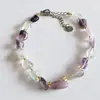 Pulsera de Cristal de Forma Irregular Natural, Fragmentos de Cristal Irregulares, Transparente, Pulsera para Mujer, Pulsera para Mujer, Joyería al por Mayor