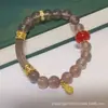 Explosiones en vivo humo natural calcedonia morada media pulsera ágata doble hilo para mano nuevo estilo chino morado humo al por mayor
