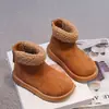 Botas de nieve para niños, nueva colección de invierno 2026, botines cortos para niñas, botas elegantes de color liso para niños mayores, botas estilo Martin para niños, botas de algodón, de moda