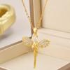 Micro-incrustado Zircônio Anjo Deusa Estilo Cobre Banhado Ouro Real Luz Luxo Nicho Acessórios de Alta Qualidade Clavícula Corrente Jóias Comércio Exterior