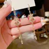 Pendientes largos de bolsa de dinero 2022 Nuevos Pendientes de borla de alto sentido pendientes pendientes de pin de plata de ley pendientes finos de moda cara mujeres