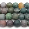 Ágata India Verde Mate Calcedonia Piedra Cuentas Sueltas Accesorios para Pulsera Collar Pendiente Hechos a Mano Cuentas Redondas Mate