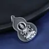 Pingente Vintage 999 Guanyin Maitreya Flor Seda Oca Auspicioso Estátua de Buda Colar com Pingente de Buda em Prata Esterlina para Homens e Mulheres