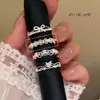 Estética Coreana~Anel de Coração de Renda Feminino Design de Nicho Luxo Acessível Anel de Dedo Indicador de Ponta Nova Coleção 2025