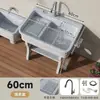 Fregadero de lavandería de piedra de cuarzo con tabla de lavar para uso interior y exterior, adecuado para patios de villas en planta baja y lavaderos de áticos, fregadero y lavabo integrados