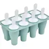 Molde de Sorvete de Silicone com 6 Cavidades 8 Cavidades Molde para Picolé de Grau Alimentício para Sorvete Caseiro