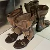 Sandálias Empilhadas Coloridas Vintage Desgastadas 2026 Verão Novo Estilo Botinhas de Salto Escondido Sandálias de Dedo Aberto de Nicho