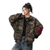 Moletom Cardigan Camuflado Americano High Street Transfronteiriço para Homens e Mulheres Casais Primavera Retro Tendência Marca Solto Casual Jaqueta com Capuz