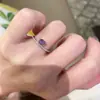 Anillo retro francés de alta calidad, romántico, morado, gota de agua, fila de amor, diseño apilado, anillo de temperamento exquisito y versátil
