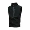 Chaleco casual de hombre soft shell, chaleco para deportes al aire libre, chaqueta transpirable, chaleco de pesca moderno, chaleco multibolsillos