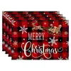 Amazon Manteles Navideños Muñeco de Nieve Árbol de Navidad Manteles Decoración de Mesa de Comedor Occidental Manteles Aislantes Fiesta Navideña
