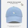 2026 Nuevo Estilo Coreano Rosa Caballo Pequeño Bordado Gorra de Béisbol para Mujer Primavera Dulce Adelgazante Versátil Gorra de Pico de Pato Pareja