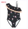 2026 Maiô de Peça Única Triangular com Babados de Um Ombro Multicor para Meninas Fabricante Atacado Estilo Infantil Floral