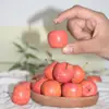 Chumfun Talla de Madera Pintada a Mano Manzana Pequeña Modelo de Fruta Artificial Adornos Decorativos Accesorios Manzana Verde Manzana Roja