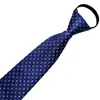 Fabricante Hombres Negros Casual Rayas Azules Corbata de Negocios Corbata Perezosa 8cm Corbata sin Corbata al por Mayor Cremallera