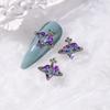 Famosa na Internet, Arte de Unhas de Imperatriz Viúva Joias de Liga de Zinco Coração Torto Diamante Estilo Retro Escuro Prata Decoração de Unhas Acessórios de Diamante