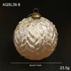 Nueva Bola de Navidad de 8 cm en Color Champaña con Purpurina y Polvo Dorado, Adorno Decorativo Vintage para Colgar en el Árbol de Navidad