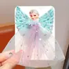 Pinza para el pelo de niña Elsa de Frozen Lentejuelas Malla Alas Pinza Lateral Accesorios de Disfraz de Princesa para Bebé Pinza para Flequillo