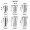 Taza de doble capa estilo coreano de acero inoxidable 304 transfronteriza con patrón de diamantes dorados, adecuada para restaurantes de barbacoa, vasos de jugo y tazas de té de restaurante