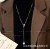 Colar Suéter Design Simples Feminino Colar Longo de Alta Qualidade Nicho Temperamento Corrente Suéter Dupla Camada Joias Atacado
