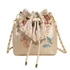 Bolso de Mano Versátil Bordado con Cuentas de Estilo Chino Nuevo para Mujer Verano 2025 Nuevo Estilo Estilo Nacional Nicho de Alta Gama Bolso Balde
