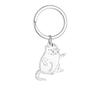 Llavero de acero inoxidable de gato enojado divertido transfronterizo gatito dedo medio vertical gato peleador llavero al por mayor
