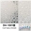 Redanco3D Planos Ins Populares Pegatinas para Uñas de Dibujos Animados Lindos Calcomanías para Uñas de Corazón Doradas y Plateadas Dh-1001