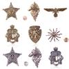 Lanhao Insignia Broche de Caballero Águila Voladora Lobo Estrella de Cinco Puntas Retro Pin Sencillo Accesorios Unisex Mayoreo