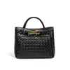 Bolso Transfronterizo para Mujer con Lazo, Nuevo Bolso de Mano Tejido Hecho a Mano, Simple y Versátil, Cruzado, Bolso de Mano, Bolso de Hombro, Estilo Pequeño Chanel